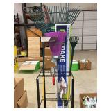 Lawn and Garden Tool Set with Storage Rack