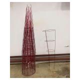 (25) Ruby Red Heavy Duty Metal Garden Plant Supports