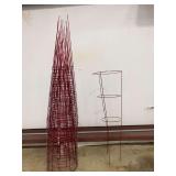 (25) Ruby Red Heavy Duty Metal Garden Plant Supports
