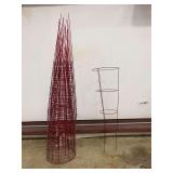 (25) Ruby Red Heavy Duty Metal Garden Plant Supports