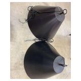 Set of (2) Large Conical Pendant Light Fixtures