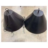 Set of (2) Large Conical Pendant Light Fixtures