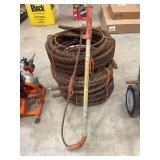 (3) Drain Cleaning Cable Snakes with Metal Storage Reels and a Toilet Snake