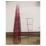 (25) Ruby Red Heavy Duty Metal Garden Plant Supports