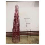 (25) Ruby Red Heavy Duty Metal Garden Plant Supports