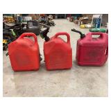 Lot of (3) 5-Gallon Plastic Gasoline Containers