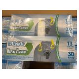 Replay Plastics 13 Gallon Drawstring Trash Bags, 30 Count Boxes, Bulk Case