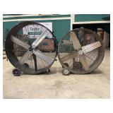 Two Industrial Drum Fans, Utilitech and Perfect Aire