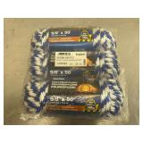 KingCord Polypropylene Smooth Braid Rope 5/8 inch x 50 feet, 3 Pack