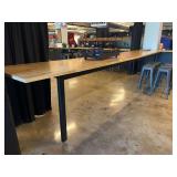 Long Wooden Bar Table with Metal Legs