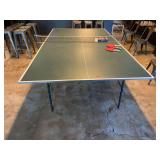 Table Tennis Table with Net and Paddles