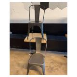 (2) Metal Bistro Chairs and Butcher Block Table