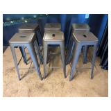 Set of SIx Metal Bar Stools