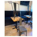 (2) Metal Bistro Chairs and Butcher Block Table