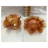 (2) Marigold Carnival Glass Dishes
