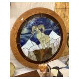 35", Round Stained Glass Ram/ Scene NO SHIPPING
