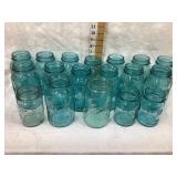 (15) Quart & (3) Pint Ball Blue Canning Jars