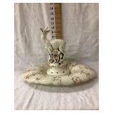 Red Wing Deer/Flower Frog Center Pc., 11"T