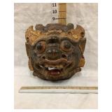 Ornate Wooden Mask, 9 1/2" x 9", 4"D