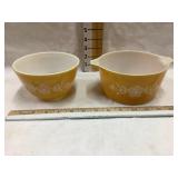 Pyrex Butterfly Gold 5 1/2" & 6" Bowls