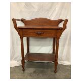 Wood Wash Stand w/ Ornate Wood Pull, 29 1/2"L,