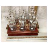 Mid-Century Glasses w/ Holder