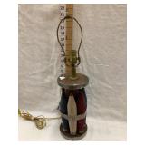 Wooden Spool & Bobbins Lamp, 11"T Spool