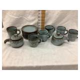 (14) Pieces of Frankoma Inc. (2) Soup Bowls, (6)