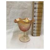 Fenton Carnival Glass Peacock at Urn Marigold