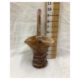 Imperial Glass Caramel Slag Glass Basket, 10"T