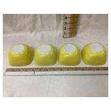(4) Pyrex 4" Cups, Yellow