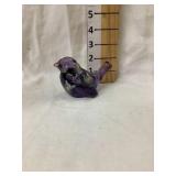 Fenton Hand Painted 3"T Bird, Artist Signed