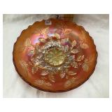 Fenton Carnival Glass Holly Marigold Bowl, 8