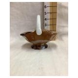 Imperial Caramel Slag Glass Basket, 4"T
