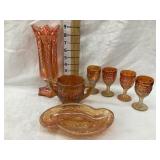 (7) Pieces of Marigold Carnival Glass