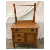 Wood Wash Stand w/ Towel Bar 32"W, 54"T Total,