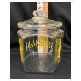 Planters Glass Peanut Jar w/ Lid 9"T- Chipping on