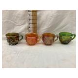 (4) Northwood Carnival Glass Punch Cups