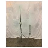(2) Lightning Rod Arrows, 1 w/ Glass Globe