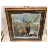 "Monarch of the Glen" Framed Elk Print, Frame is