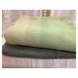 (2) Wool Blankets- (1) US Military, 60"x 104".
