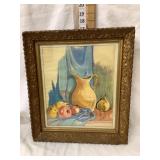 Signed Fruit Drawing, Frame is 15"x17"