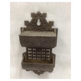 Cast Iron Hanging Match Safe, 6 3/4"T