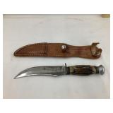 Wildcat Bone Handled Hunting Knife, 9" Total