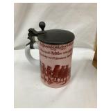 Pre-WW2 German Lidded Beer Stein, 5 5/8"T