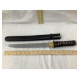 Modern Samurai Sword w/ Wooden Scabbard, 17"L, 11