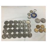 (24) Kennedy Half Dollars, (5) Sacagawea Dollars,