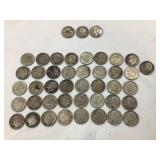 (41) Silver Roosevelt Dimes & (3) Silver Mercury