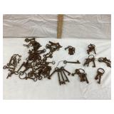 Large Collection of Rusty Skelton Keys