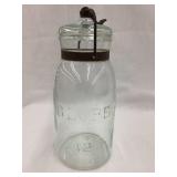 Globe Light Blue Quart Canning Jar w/ Wire